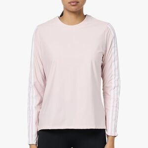 Adidas Light Beige Long Sleeve Top with White Stripes